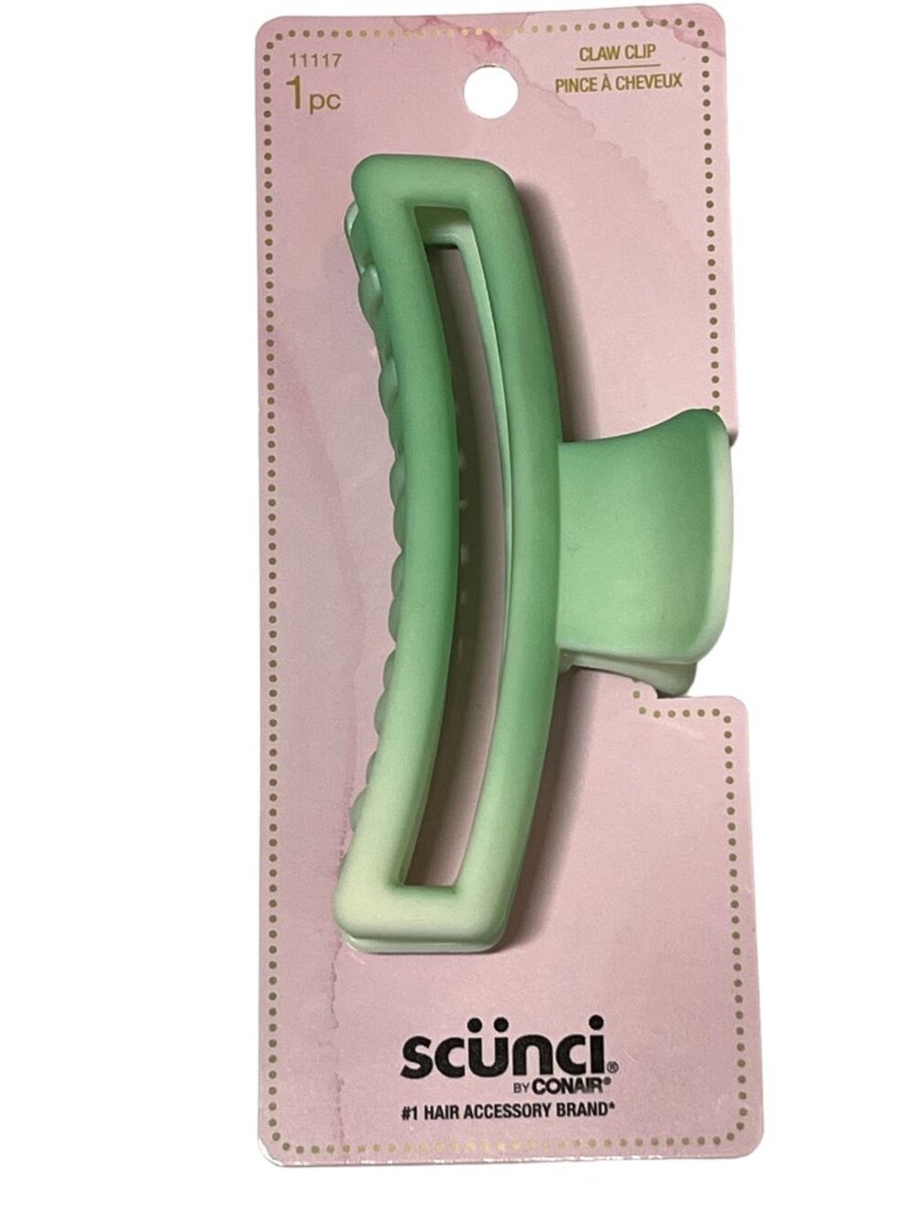 Scunci Green Ombre Jaw Hair Claw Clip Rectangle Open Design